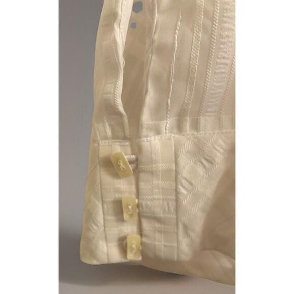 Vintage Romantic Sheer Cottage Core Top White On White Plaid 2X Please Read - Picture 5 of 5